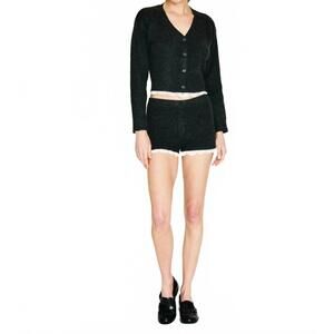 NEW LINE AND DOT inara knit shorts in charcoal